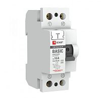 Выключатель дифференциальный (УЗО) ВД-40 2п 25А 30мА тип AC (электронный) Basic | код. elcb-2-25-30e-sim | EKF